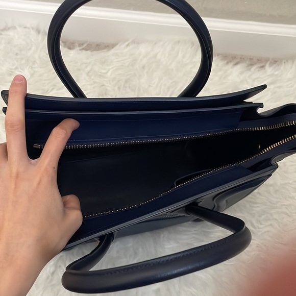 CELINE MICRO LUGGAGE HANDBAG IN SMOOTH CALFSKIN IN NAVY - Picture 11 of 14